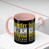 Hustler Original Money Maker Accent Coffee Mug 11oz 15oz Streetwear Bold Dollar Bill Graphic Motivational Entrepreneur Ceramic Cup