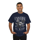 Universe Is Wide Graphic Unisex Heavy Cotton Tee Cosmic Galaxy Butterfly Space Streetwear T Shirt
