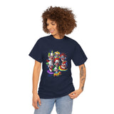 Chaos Clown Crew Unisex Heavy Cotton Tee Vibrant Horror Art Streetwear Design For Bold Confidence, Fearless Energy, And Dark Humor Lovers