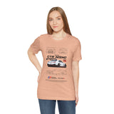 White Track Racing Blueprint Artwork Unisex Heavy Cotton Tee High Performance Inspired Streetwear Graphic Shirt For Car Lovers And Speed Enthusiasts