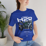 Kawasaki Ninja H2R Inspired Hyperbike Graphic Unisex Heavy Cotton Tee Streetwear Racing Style Motorcycle Art Shirt for Speed Lovers and Track Enthusiasts