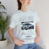 Aggressive Silver Widebody Supercar Blueprint Unisex Heavy Cotton Tee Performance Street Machine Graphic Shirt For Car Lovers And Gearheads