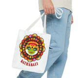 Kathakali Tote Bag Kerala Traditional Dance Art Canvas Bag Indian Culture Onam Festival Malayalam Heritage Ethnic Graphic Reusable Shopping Bag