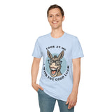 Laughing Donkey Fun Cartoon Unisex Heavy Cotton Tee Bold Humor Streetwear Trendy Graphic Shirt Perfect Gift for Friends Birthdays Casual Wear