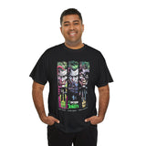 Three Chaos Faces Graphic T Shirt Dark Clown Villain Comic Style Streetwear Unisex Oversized Aesthetic Statement Tee