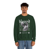 Blessed Angel Statue Graphic Unisex Heavy Blend Crewneck Sweatshirt Gothic Streetwear Aesthetic Spiritual Bold Artistic Pullover