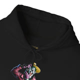 Snapshot of Madness Unisex Heavy Blend Hooded Sweatshirt Dark Comic Art Streetwear Design Bold Neon Graphic Hoodie Soft Fleece Comfort Wearable Art for Artists Dreamers and Creative Minds