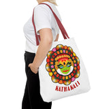 Kathakali Tote Bag Kerala Traditional Dance Art Canvas Bag Indian Culture Onam Festival Malayalam Heritage Ethnic Graphic Reusable Shopping Bag