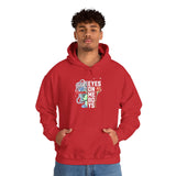 Eyes On Me Boys Medusa Hoodie Comfortable Unisex Heavy Blend Sweatshirt Mythological Streetwear Bold Empowerment Design for Self Expression Perfect Gift for Friends Birthdays Cozy Days Casual Wear