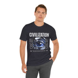 Civilization Eye Of Memory Graphic Unisex Jersey Short Sleeve Tee Futuristic Visionary Streetwear Bold Abstract Blue Eye T Shirt