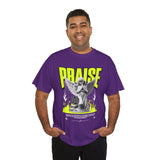 Praise Angel Statue Graphic Unisex Heavy Cotton Tee Spiritual Gothic Streetwear T-Shirt