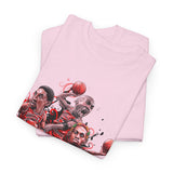 Legends On Court Unisex Heavy Cotton Tee Basketball Streetwear Graphic T Shirt Vibrant Athletic Art Design Perfect Gift For Sports Fans Players Gymwear Festivals And Urban Fashion Lovers