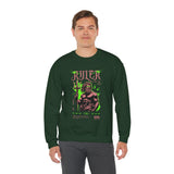 Ruler of the Sea Poseidon Unisex Heavy Blend Crewneck Sweatshirt Greek Mythology Statue Graphic Gothic Streetwear Bold Artistic Pullover