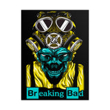 Toxic Genius Neon Gas Mask Skull Matte Vertical Poster Bold Cyberpunk Wall Art For Gamers Artists And Rebels Futuristic Science Aesthetic Room Decor Symbol Of Creativity And Power