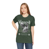 Blessed Angel Statue Graphic Unisex Jersey Short Sleeve Tee Gothic Streetwear Aesthetic Spiritual Bold Artistic Fashion T Shirt