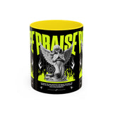 Praise Angel Statue Graphic Ceramic Mug Gothic Spiritual Coffee Tea Cup Bold Streetwear Design