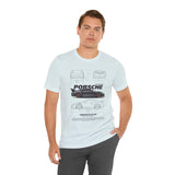 Ultra Sleek Performance Sports Coupe Blueprint Art Unisex Heavy Cotton Tee for Car Lovers and Streetwear Fans