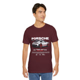Porsche High-Performance Track Machine Blueprint Design Unisex Heavy Cotton Tee Powerful Street Racing Inspired Graphic Shirt