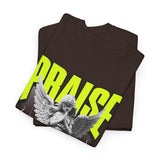 Praise Angel Statue Graphic Unisex Heavy Cotton Tee Spiritual Gothic Streetwear T-Shirt