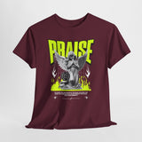 Praise Angel Statue Graphic Unisex Heavy Cotton Tee Spiritual Gothic Streetwear T-Shirt