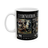 Fearless Devotion Ceramic Mug Classical Art Courage Loyalty Commitment Symbolism Motivational Coffee Cup