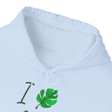 I Love Plants Hoodie Unisex Heavy Blend Sweatshirt Eco Friendly Botanical Leaf Design Gardening Nature Lover Sustainable Green Living Gift Pullover