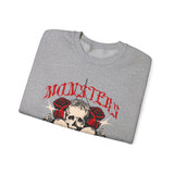 Monsters Skull Guardians Gothic Horror Unisex Heavy Blend Crewneck Sweatshirt Dark Graphic Halloween Streetwear Bold Vintage Skull Pullover