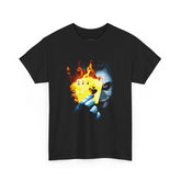 The Jocker Burning Aces Unisex Heavy Cotton Tee Fiery Gothic Streetwear Design Bold Dark Art Shirt for Risk Takers, Hustlers, and Fearless Game Changers