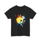 The Jocker Burning Aces Unisex Heavy Cotton Tee Fiery Gothic Streetwear Design Bold Dark Art Shirt for Risk Takers, Hustlers, and Fearless Game Changers