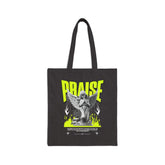 Praise Angel Statue Graphic Cotton Canvas Tote Bag Spiritual Gothic Streetwear Eco Shopper