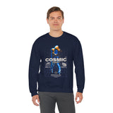 Cosmic Catalyst Unisex Heavy Blend Crewneck Sweatshirt Futuristic Sci Fi Space Astronaut Graphic Pullover Cyberpunk Streetwear Bold Galaxy Design Alpha Mindset Fashion