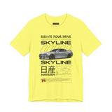 Japanese Performance Coupe Skyline Inspired Unisex Streetwear Tee High Speed Racing Car Graphic Shirt JDM Culture Drift Style Automotive Art Design For Car Lovers Urban Fashion