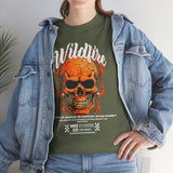 Wildfire Skull Flames Unisex Heavy Cotton Tee Gothic Inferno Graphic Bold Streetwear Motivational Statement T Shirt
