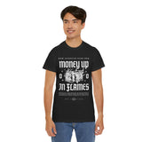 Money Up In Flames Unisex Heavy Cotton Tee Graphic T Shirt Black Streetwear Bold Money Graphic Fire Design Hustler Entrepreneur Alpha Mindset Wealth Fashion