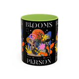 Blooms Person Accent Coffee Mug 11oz 15oz Abstract Floral Head Artistic Colorful Modern Creative Design Black White Ceramic Tea Cup Streetwear Inspired Artistic Fashion Drinkware