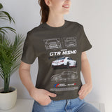 White Track Racing Blueprint Artwork Unisex Heavy Cotton Tee High Performance Inspired Streetwear Graphic Shirt For Car Lovers And Speed Enthusiasts