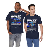 Bullet Blue Street Racing Artwork Unisex Heavy Cotton Tee High Performance Inspired Graphic Shirt For Car Lovers And Urban Streetwear Fans