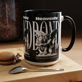 Heavenly Bond Accent Coffee Mug 11oz 15oz Angel And Lion Statue Spiritual Artistic Graphic Ceramic Cup Bold Motivational Streetwear Inspired Fashion Drinkware