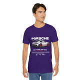 Porsche High-Performance Track Machine Blueprint Design Unisex Heavy Cotton Tee Powerful Street Racing Inspired Graphic Shirt