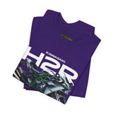 Kawasaki Ninja H2R Inspired Hyperbike Graphic Unisex Heavy Cotton Tee Streetwear Racing Style Motorcycle Art Shirt for Speed Lovers and Track Enthusiasts
