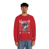 Blessed Angel Statue Graphic Unisex Heavy Blend Crewneck Sweatshirt Gothic Streetwear Aesthetic Spiritual Bold Artistic Pullover