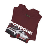 Porsche High-Performance Track Machine Blueprint Design Unisex Heavy Cotton Tee Powerful Street Racing Inspired Graphic Shirt