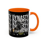 Dynasty Accent Coffee Mug 11oz 15oz Black Ceramic Mug with Roman Statue Bust and Butterfly Artwork for History Lovers and Modern Art Fans