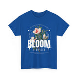 Bloom Stronger Floral Graphic Unisex Heavy Cotton Tee Comfortable Motivational Streetwear Inspirational Empowerment T Shirt Perfect Gift for Nature Lovers Self Growth Casual Wear