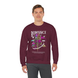 Romance Rose Unisex Heavy Blend Crewneck Sweatshirt Graphic Pullover Black Gothic Aesthetic Love Inspired Streetwear Fashion Artistic Outfit