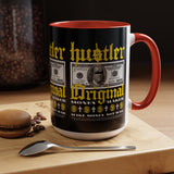 Hustler Original Money Maker Accent Coffee Mug 11oz 15oz Streetwear Bold Dollar Bill Graphic Motivational Entrepreneur Ceramic Cup