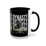 Dynasty Accent Coffee Mug 11oz 15oz Black Ceramic Mug with Roman Statue Bust and Butterfly Artwork for History Lovers and Modern Art Fans