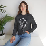 Fly High Angel Design Unisex Heavy Blend Crewneck Sweatshirt Guardian Spirit Angel Wings Spiritual Streetwear Pullover