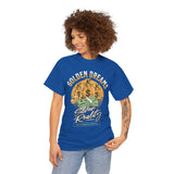 Golden Dreams Silver Reality Money Graphic Unisex Heavy Cotton Tee Bold Hustler Cash Bag Dollar Streetwear Motivational T Shirt