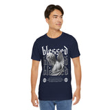 Blessed Angel Statue Graphic Unisex Jersey Short Sleeve Tee Gothic Streetwear Aesthetic Spiritual Bold Artistic Fashion T Shirt